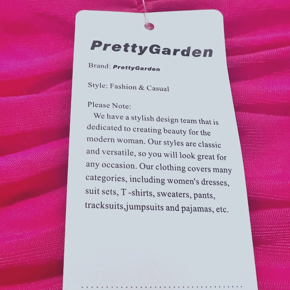 PrettyGarden Fashion/Casual-Pink (Rose Red) Off Shoulder-Rushed Fitted Mini-Smal - Picture 16 of 16